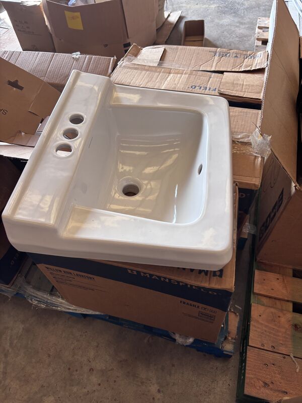 Vintage cream wall-mount porcelain sink