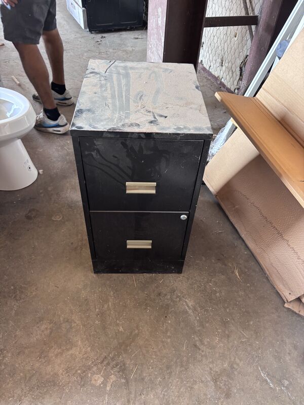 Black 2-door storage cabinet