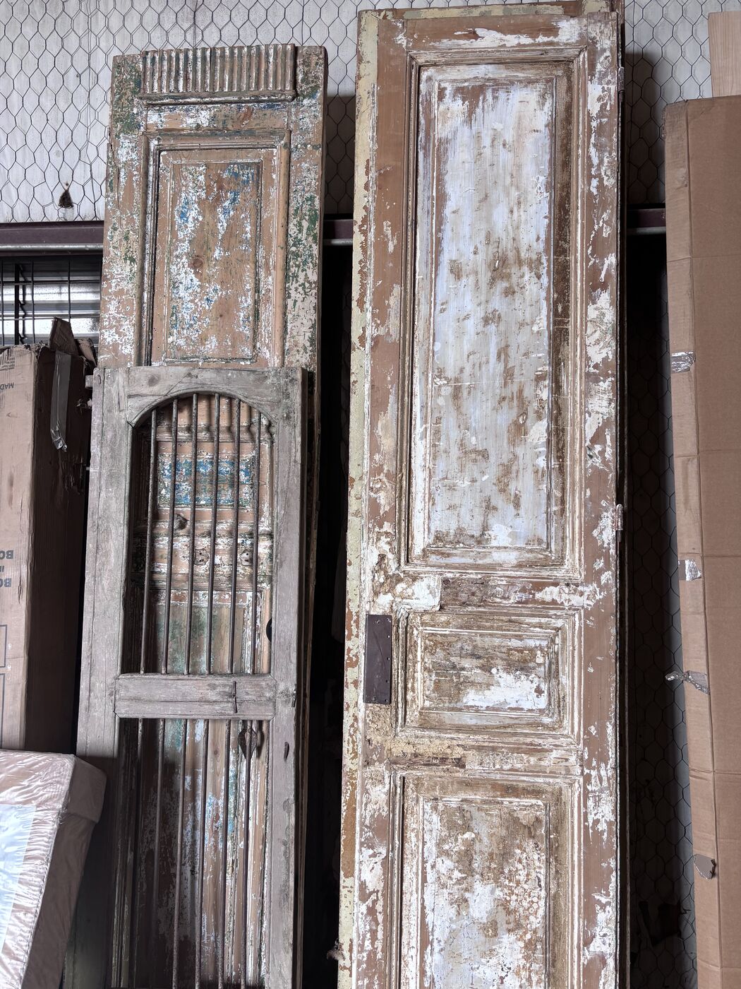 Reclaimed antique wooden door panels