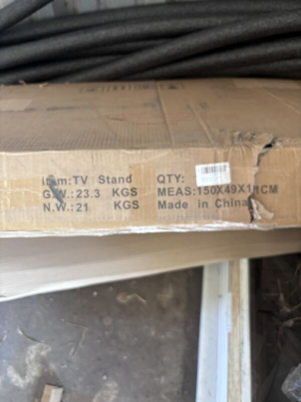 TV stand in cardboard packaging