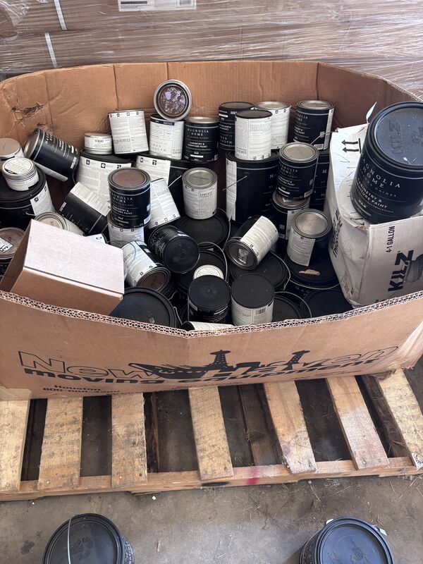 Box of paint cans